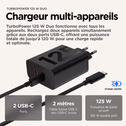 Motorola TurboPower 125W Duo Charger Universel Noir Secteur Charge rapide Intérieure - Vue supplémentaire 7