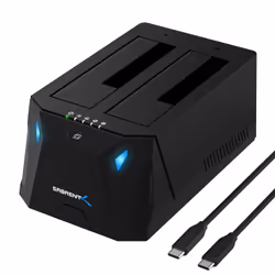 Sabrent EC-CH2B, HDD, Série ATA III, 2.5,3.5", USB 3.2 Gen 1 (3.1 Gen 1) Type-C, 5 Gbit/s, Noir