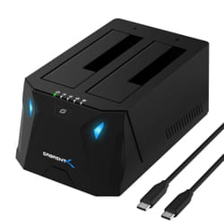 Sabrent EC-CH2B Station d'accueil de disques de stockage USB 3.2 Gen 1 (3.1 Gen 1) Type-C Noir