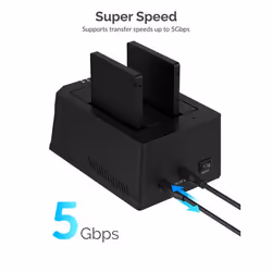 Sabrent EC-CH2B Station d'accueil de disques de stockage USB 3.2 Gen 1 (3.1 Gen 1) Type-C Noir