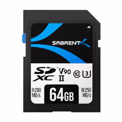 Sabrent Rocket V90, 64 Go, SD, Classe 10, UHS-II, Class 3 (U3), V90