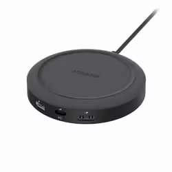 mophie Wireless Charging Hub, Intérieure, Secteur, Recharge sans fil, Noir