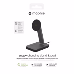 mophie 401309751 chargeur d'appareils mobiles Casque, Smartphone Noir Secteur Recharge sans fil Charge rapide Intérieure
