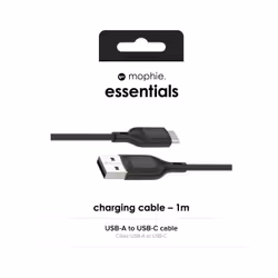 mophie essentials charging cables | 1M câble USB USB 2.0 USB A USB C Noir - Vue supplémentaire 5