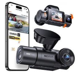 VANTRUE NEXUS-2X 2.7K+1080P WIFI GPS Dashcam Voiture Camera Embarquée avant et intérieur 24h.Mode Parking