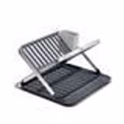 Égouttoir à vaisselle pliable 2 étages - OXO - 416 cm x 37 cm - Gris - Aluminium/Plastique