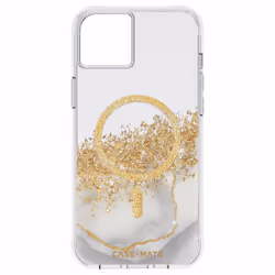 Case-mate Karat Marble, Housse, Apple, iPhone 14 Plus, 17 cm (6.7"), Or, Gris, Transparent, Blanc