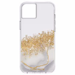Case-mate Karat Marble, Housse, Apple, iPhone 14 Plus, 17 cm (6.7"), Or, Gris, Transparent, Blanc