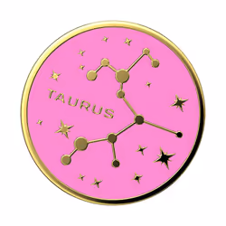 PopSockets Enamel Taurus, Grip, Or, Rose, Métal, Universel, 38,8 mm, 38,8 mm