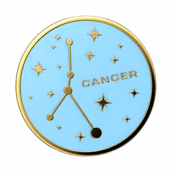 PopSockets Enamel Cancer, Grip, Bleu, Or, Métal, Universel, 38,8 mm, 38,8 mm