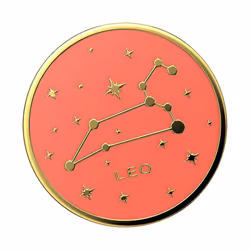 PopSockets Enamel Leo, Grip, Or, Orange, Métal, Universel, 38,8 mm, 38,8 mm
