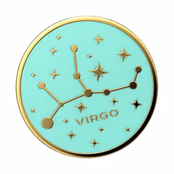 PopSockets Enamel Virgo, Grip, Or, Turquoise, Métal, Universel, 38,8 mm, 38,8 mm