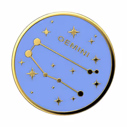 PopSockets Enamel Gemini, Grip, Bleu, Or, Métal, Universel, 38,8 mm, 38,8 mm