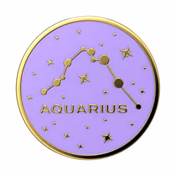 PopSockets Enamel Aquarius, Grip, Or, Violet, Métal, Universel, 38,8 mm, 38,8 mm