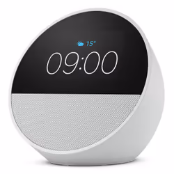 Amazon Echo Spot, Amazon Alexa, Sphérique, Blanc, 7,19 cm (2.83"), 320 x 240 pixels, MediaTek