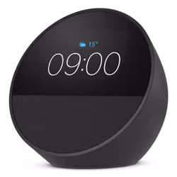 Amazon Echo Spot, Amazon Alexa, Sphérique, Noir, 7,19 cm (2.83"), 320 x 240 pixels, MediaTek