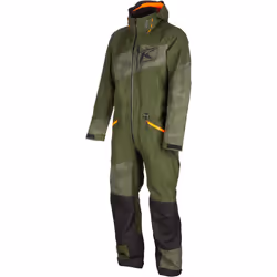 Klim Ripsa Camo 2023 Combinaison de motoneige une piÃ¨ce, vert-orange, taille L pour Hommes