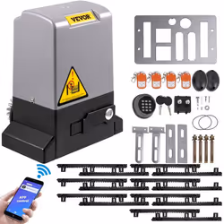 Ouvre-Porte Coulissant-VEVOR-1800 kg-Ouvre Portail Automatique 7 m- avec 4 Télécommandes et Contrôle APP
