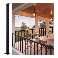 Poteau de Rampe descalier-VEVOR-914x38x38 cm-Poteau de Garde-Corps Sans Trous-pour Bricolage Maison Terrasse-Noir