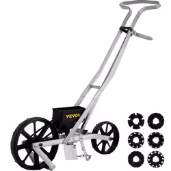 VEVOR Semoir Jardin Manuel Aluminium ABS Épandeur Engrais Gazon 78-84 cm Distributeur Graines