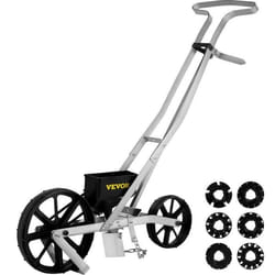 VEVOR Semoir Jardin Manuel Aluminium ABS Épandeur Engrais Gazon 78-84 cm Distributeur Graines
