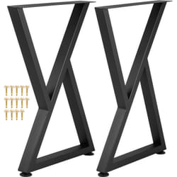 VEVOR Pieds de table en metal, 71,1x45,7 cm, pieds de bureau, lot de 2, pieds de meubles forme Z, pieds de table basse, bricolage a domicile pour