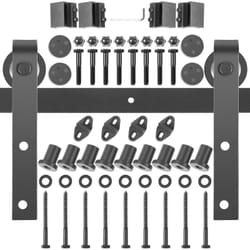Vevor - Kit Quincaillerie Porte Double 366 cm Quincaillerie Porte Suspendue 150 kg Rail Porte Coulissante Acier Carbone 4 Cintres 6x4x30 cm Epaisseur