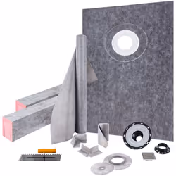 Kit Receveur de Douche-VEVOR-965x1524mm-Etanche-Drain Décalée ABS-Grille Acier inoxydable 10 cm-2 Bordures de Douche-2 Truell ...