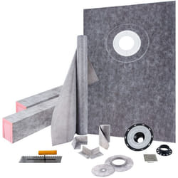 Kit Receveur de Douche-VEVOR-965x1524mm-Etanche-Drain Décalée ABS-Grille Acier inoxydable 10 cm-2 Bordures de Douche-2 Truelle-Bain