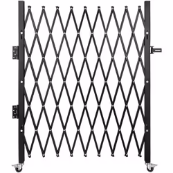 Barrière de sécurité pliable - VEVOR - 75 L x 48 HClôture d’Escalier en AcierRoulante à 360°pour Maison Sous-sol Garage Noir