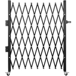 Barrière de sécurité pliable - VEVOR - 75 L x 48 HClôture d’Escalier en AcierRoulante à 360°pour Maison Sous-sol Garage Noir