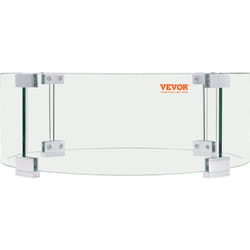 Vevor - Pare-vent pour Foyer a Gaz, 66x15,2x15,2 cm Pare-vent en Verre Trempe pour Brasero Ecran de Protection Rond Pare-flamme Robuste Coupe-vent