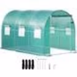 Serre de Jardin Tunnel - VEVOR - Serre Tunnel Cadre Galvanisé Couverture Étanche Plantes 37x21x21 m Vert