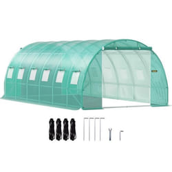 Serre de Jardin Tunnel - VEVOR - Serre Tunnel Cadre Galvanisé Couverture Étanche Plantes 61x3x21 m Vert