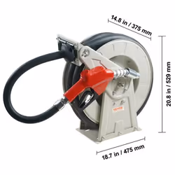Enrouleur de Tuyau de Carburant-VEVOR-19mmx20m-Rétractable-Caoutchouc NBR Buse-Auto-300 PSI-Avion-Bateau-Véhicule