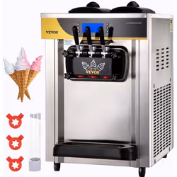 Machine à Crème Glacée Molle -VEVOR - 22-30L-h  6L Machine à Glace Italienne Trémie  - 3 Saveurs
