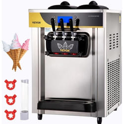 Machine à Crème Glacée Molle -VEVOR - 22-30L-h  6L Machine à Glace Italienne Trémie  - 3 Saveurs
