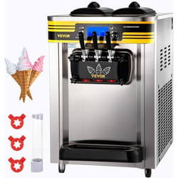 Machine à Crème Glacée Molle -VEVOR - 22-30L-h 2350W 6L Machine à Glace Italienne Trémie  -  3 Saveurs