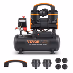 8 L Compresseur à Air Silencieux Sans Huile - VEVOR - 900 W 37 m3-h à 62 bar 70 dB