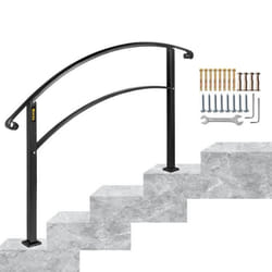VEVOR Rampe dEscalier Réglable Main Courante pour 4 Marches en Fer Forgé Noir