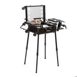Mallette de Maquillage -VEVOR-vec Serrure Miroir 4 Plateaux de Rangement Porte-pinceaux Trousse Valise Boîte de Rangement