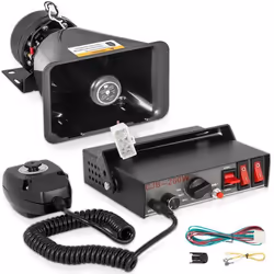 Sirène de Voiture-VEVOR -Système de Sirène PA - 200 W-7 Sons dAvertissement de Voiture-Véhicules Camion UTV Voiture
