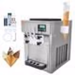 Machine à Crème Glacée Commerciale-VEVOR-20 L/h 1800 W 3 Saveurs Machine à Glace Italienne Trémie 2x4 L-pour Yaourt Snack-Bar