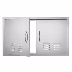 Porte dAccès pour Barbecue-VEVOR-Double Porte de Cuisine Extérieure 914x534 cm-pour Îlot de Barbecue Station de Grillades