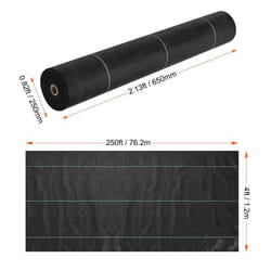 Toile de Paillage-VEVOR-1.2*76.2-170-12x762 m-Tissu en Polypropylène-Aménagement Paysager Couvre-sol-Noir