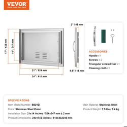 Porte dAccès pour Barbecue-VEVOR-Simple Porte de Cuisine Extérieure 610x432x46 mm-Îlot de Barbecue Placard Extérieure