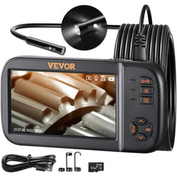 Vevor - Camera Endoscope a Triple Objectif Inspection Endoscopique a Ecran ips 4,5' Objectif 1080p Cable Serpent Semi-Rigide 5 m 8 Lumieres Batterie