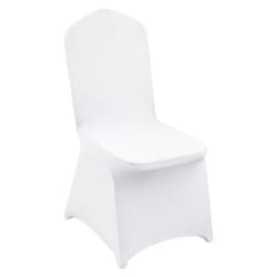 Housse de Chaise Élastique-VEVOR-Polyester-Élasthanne-Amovibles-Lavables- Mariage-Cérémonie-Banquet-Célébration-Salle-Blanc-100PCs