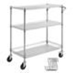 Chariot de Cuisine-VEVOR-889x457x902 cm -Charge 300 kg -Roues Verrouillables 6 Crochets -pour Buanderie Cuisine Restaurant