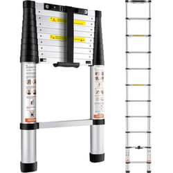 Échelle Télescopique Pliante Aluminium - VEVOR - 32 m Escabeau Extensible Capacité 170 kg avec Pieds Antidérapants